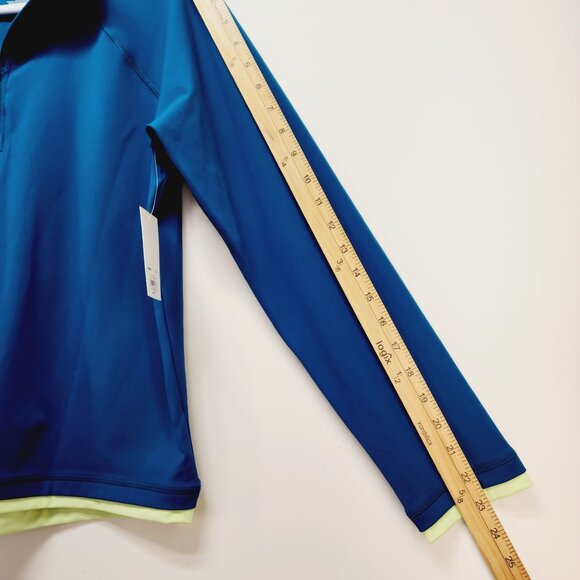 Tek Gear Womens Blue Long-Sleeve Workout Pullover 1/4 Zip Contrast Collar Size L - Picture 9 of 9